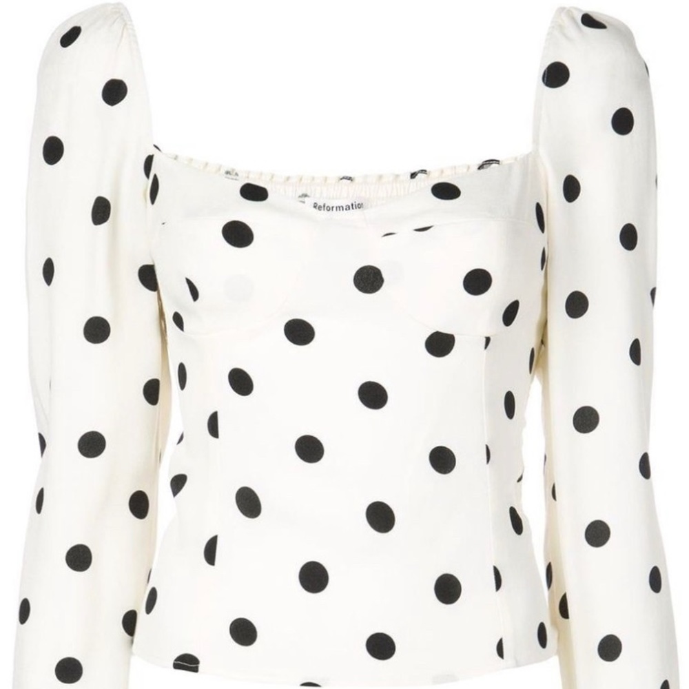Reformation Polka Dot Blouse